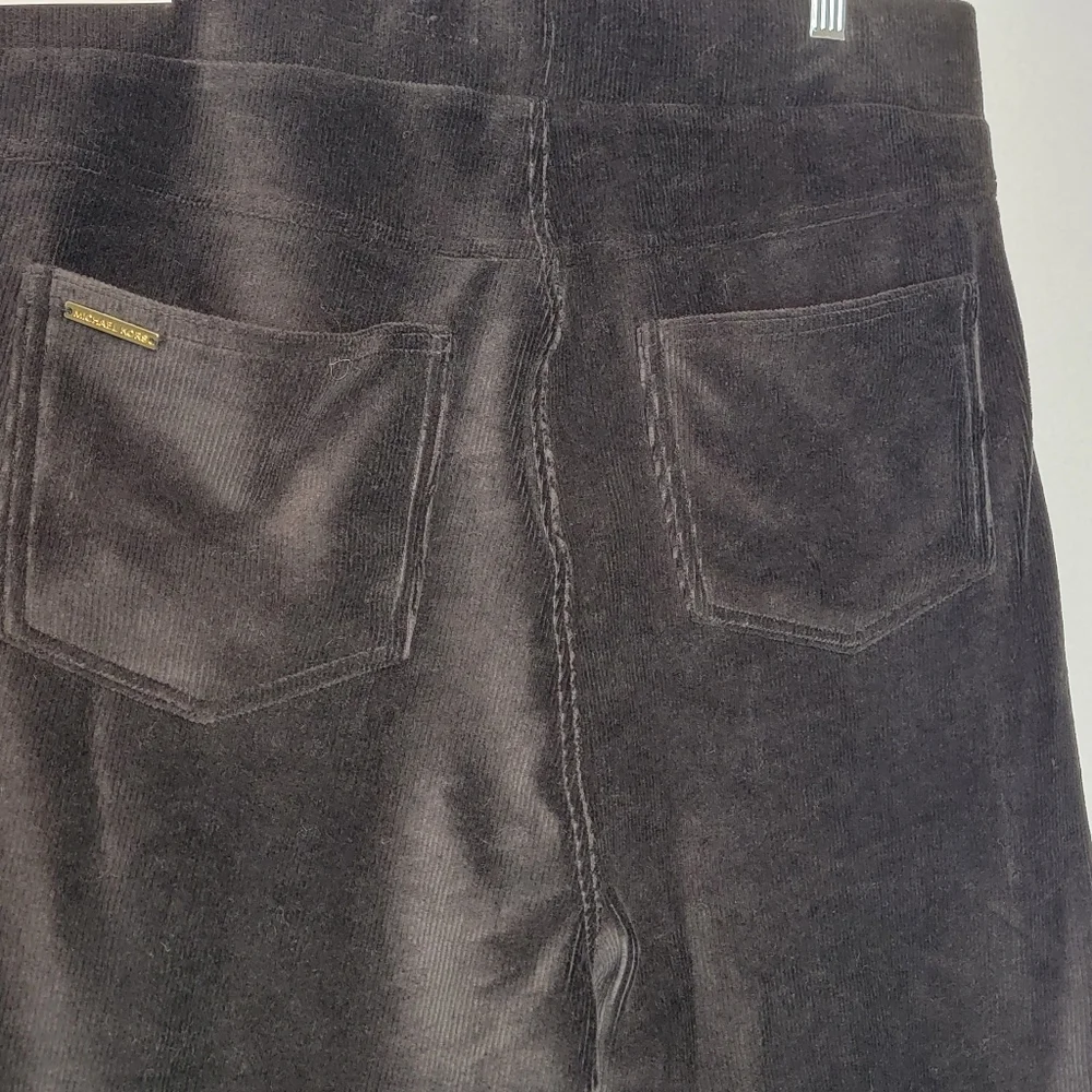 Michael Kors Dark Brown RIBBED Straight Ankle Pull-On‎  Pants SIZE 1X